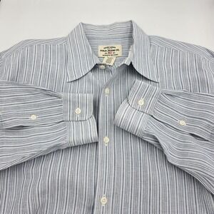 Polo Jeans Co Ralph Lauren Shirt Large Blue‎ Striped Button Up Long Sleeve Mens